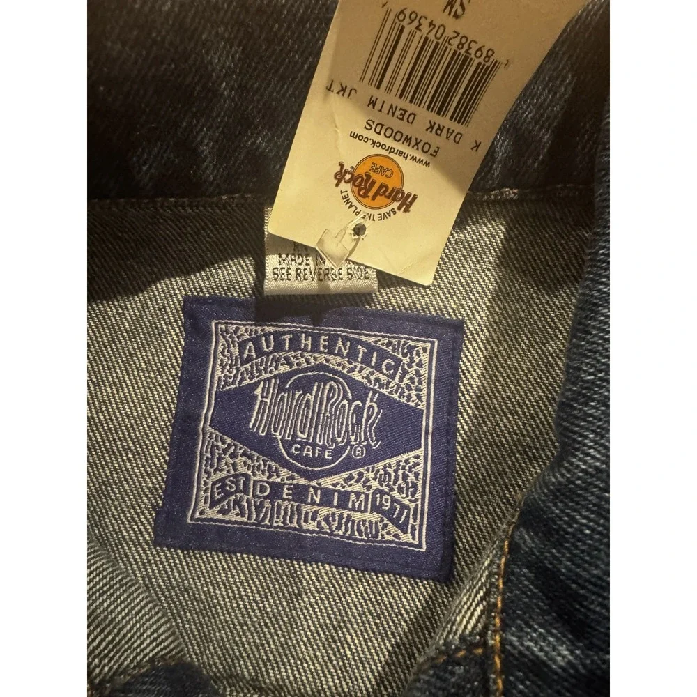 Vintage Hard Rock Cafe Denim Jacket Save The Planet Foxwoods Casino Youth S NWT